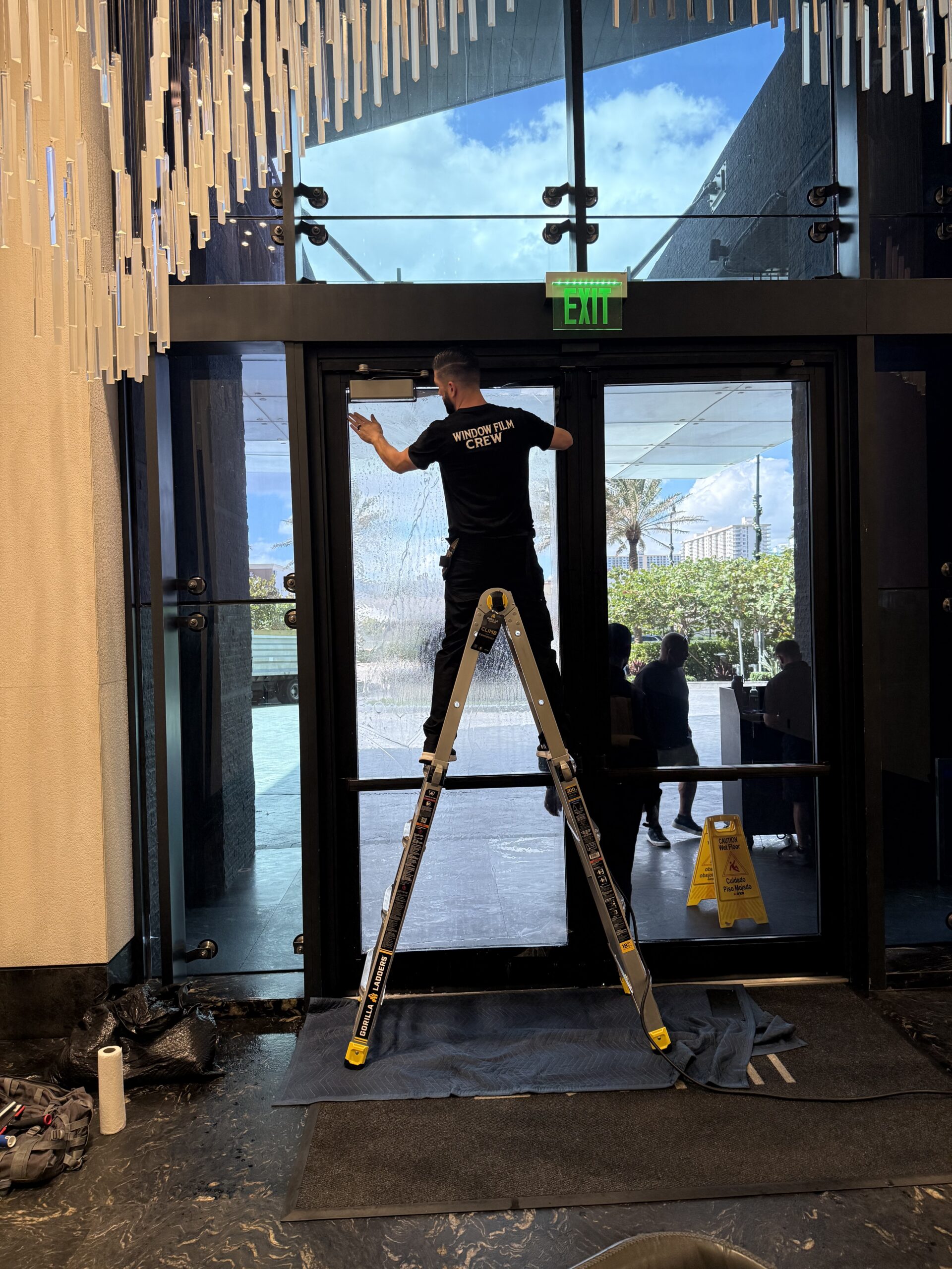 Commercial window film install in Miami
